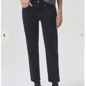 Agolde Kye Mid Rise Straight Crop Pepper 25